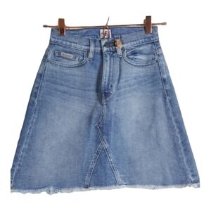 Calvin Klein A-line Jean Skirt Frayed Hem 24 90s Y2K Casual Summer
